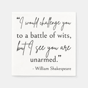 Shakespeare Quote - strijd om wit II Servet