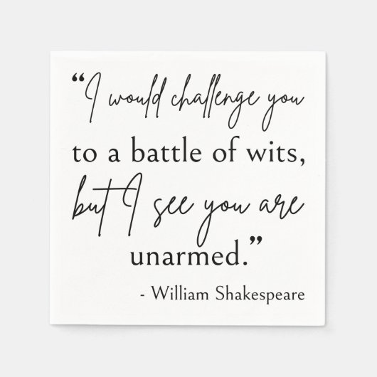 Shakespeare Quote - strijd om wit II Servet (Voorkant)
