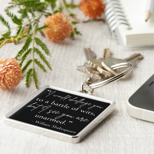 Shakespeare Quote - strijd om wit II Sleutelhanger (Zijkant)