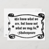 Shakespeare Quote, weet wat we zijn Briefkaart (Voorkant / Achterkant)