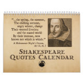 Shakespeare Quotes Yarly Calendar Kalender (Hoes)
