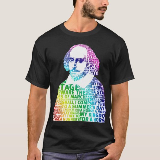 shakespeare rainbow design no white surround backg t-shirt (Voorkant)