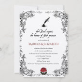 Shakespeare Red Roses huwelijksuitnodiging Kaart (Achterkant)