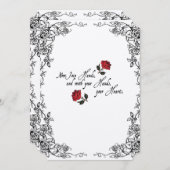 Shakespeare Red Roses huwelijksuitnodiging Kaart (Voorkant / Achterkant)