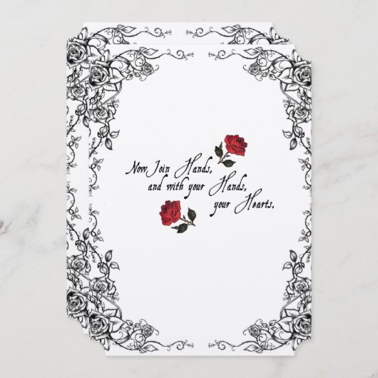 Shakespeare Red Roses huwelijksuitnodiging Kaart (Voorkant / Achterkant)