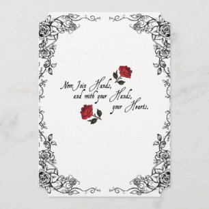Shakespeare Red Roses Wedding Invitation Kaart