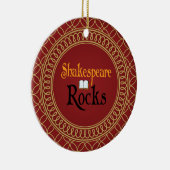 Shakespeare Rocks Red en Gold Keepomwille Gift Keramisch Ornament (Rechts)