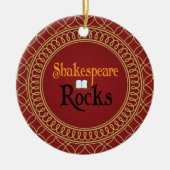 Shakespeare Rocks Red en Gold Keepomwille Gift Keramisch Ornament (Voorkant)