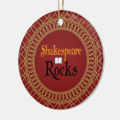 Shakespeare Rocks Red en Gold Keepomwille Gift Keramisch Ornament (Links)