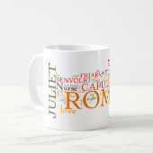 Shakespeare Romeo en Juliet Word Cloud Koffiemok (Voorkant links)