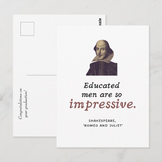 Shakespeare Romeo & Juliet Cute Funny Afstuderen Briefkaart (Voorkant / Achterkant)