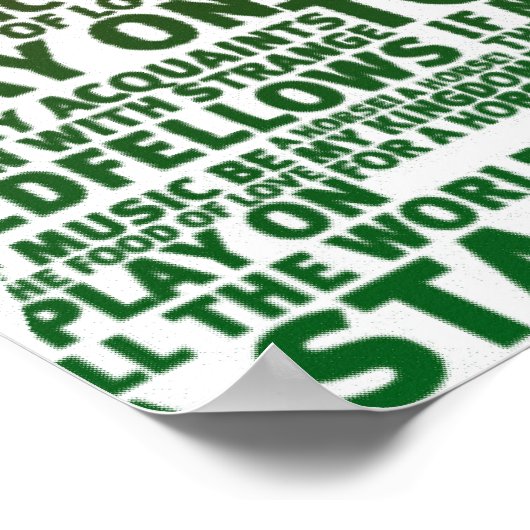 Shakespeare rood groen gradiënt tekst ontwerp poster (Hoek)