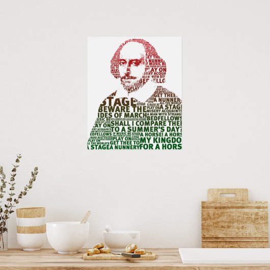 Shakespeare rood groen gradiënt tekst ontwerp poster (Keuken)