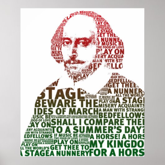 Shakespeare rood groen gradiënt tekst ontwerp poster (Voorkant)