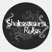 Shakespeare Rules Ronde Sticker (Voorkant)
