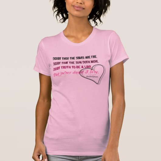 Shakespeare’s Quote over Liefde Valentijn T-shirt (Voorkant)