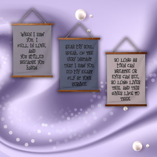 Shakespeare Set van Drie Liefde   Hangend Wandkleed