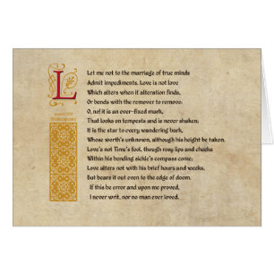 Shakespeare Sonnet 116 (CXVI) op perkament