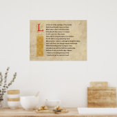 Shakespeare Sonnet 116 (CXVI) op perkament Poster (Keuken)