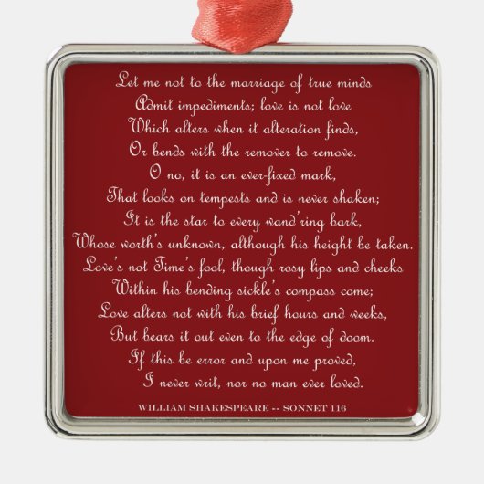 Shakespeare Sonnet 116 Square ornament (Voorkant)