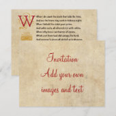 Shakespeare Sonnet 12 (XII) op het perkament Kaart (Voorkant / Achterkant)