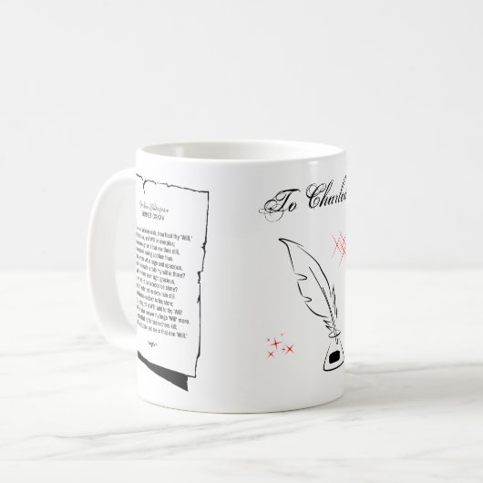 Shakespeare Sonnet 135 Koffiemok (Voorkant links)