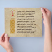 Shakespeare Sonnet 144 (CXLIV) op perkament Flyer (Hand)