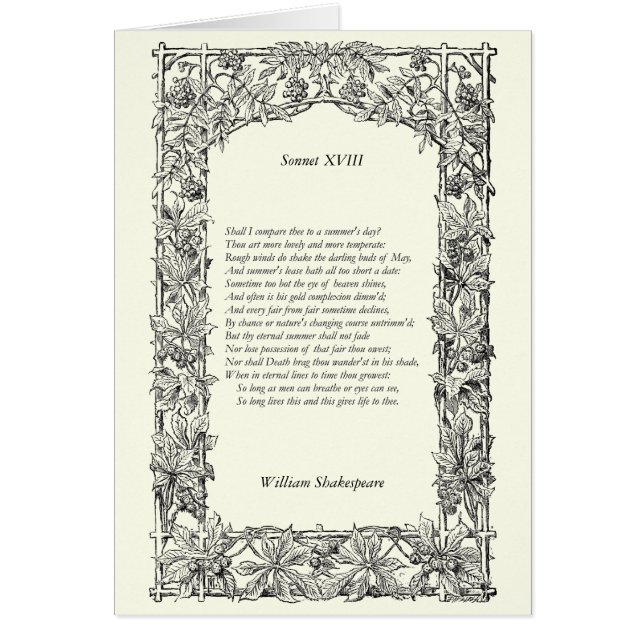 Shakespeare Sonnet # 18 (Voorkant)