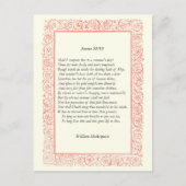 Shakespeare Sonnet # 18 Briefkaart (Voorkant)