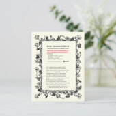 Shakespeare Sonnet # 18 Briefkaart (Staand voorkant)