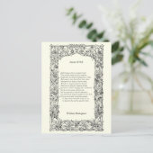 Shakespeare Sonnet # 18 Briefkaart (Staand voorkant)