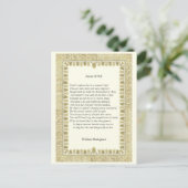 Shakespeare Sonnet # 18 Briefkaart (Staand voorkant)