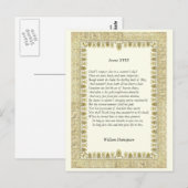 Shakespeare Sonnet # 18 Briefkaart (Voorkant / Achterkant)