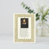 Shakespeare Sonnet # 18 Briefkaart (Staand voorkant)