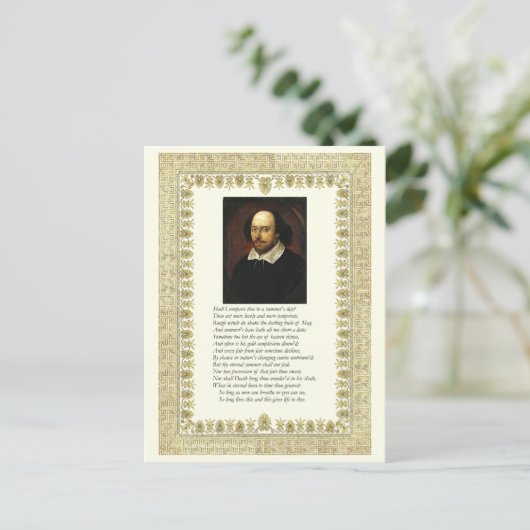 Shakespeare Sonnet # 18 Briefkaart (Staand voorkant)