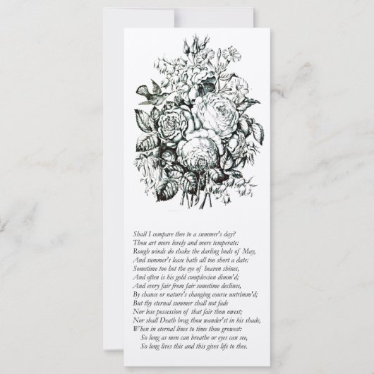 Shakespeare Sonnet # 18 Kaart (Voorkant)