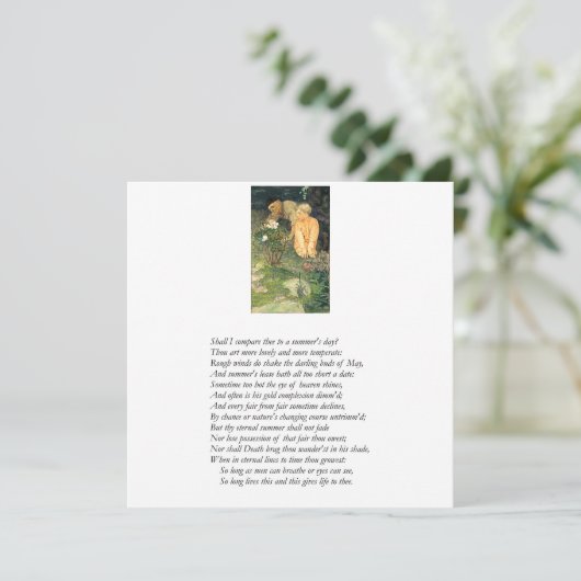 Shakespeare Sonnet # 18 Kaart (Staand voorkant)