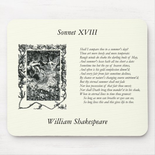 Shakespeare Sonnet # 18 Muismat (Voorkant)