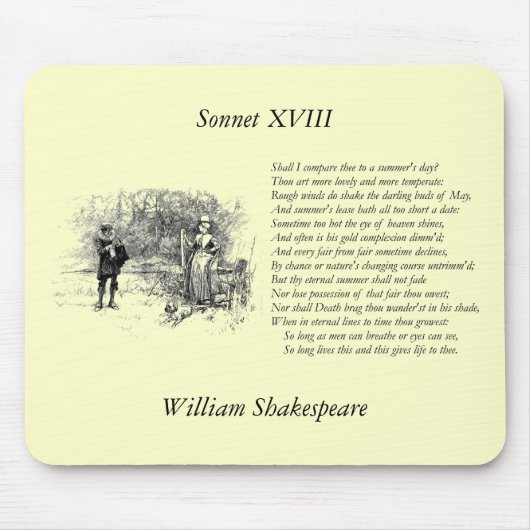Shakespeare Sonnet # 18 Muismat (Voorkant)