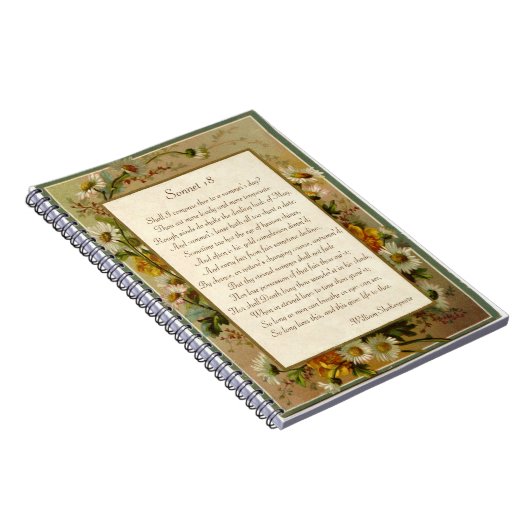 Shakespeare Sonnet 18 Notitieboek (Rechterzijde)