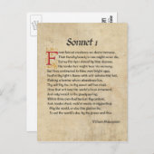 Shakespeare Sonnet 1 Parchment Briefkaart (Voorkant / Achterkant)