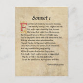 Shakespeare Sonnet 1 Parchment Briefkaart (Voorkant)