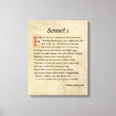 Shakespeare Sonnet 1 Parchment Canvas Afdruk (Voorkant)
