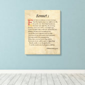 Shakespeare Sonnet 1 Parchment Canvas Afdruk (Insitu (Houten vloer))