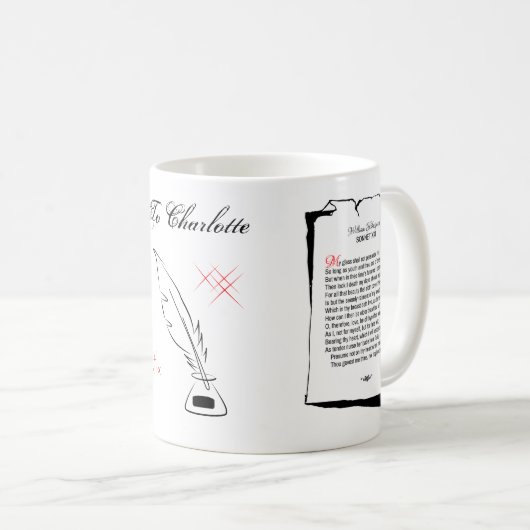 Shakespeare Sonnet 22 Koffiemok (Voorkant rechts)