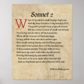 Shakespeare Sonnet 2 Parchment Poster (Voorkant)
