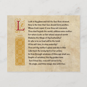 Shakespeare Sonnet 3 (III) op Parchment Kaart