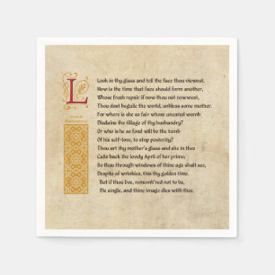 Shakespeare Sonnet 3 (III) op Parchment Servet