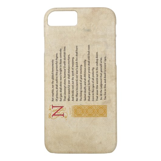 Shakespeare Sonnet 55 (LV) op Parchment Case-Mate iPhone Case (Achterkant)