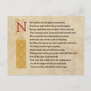 Shakespeare Sonnet 55 (LV) op Parchment Kaart